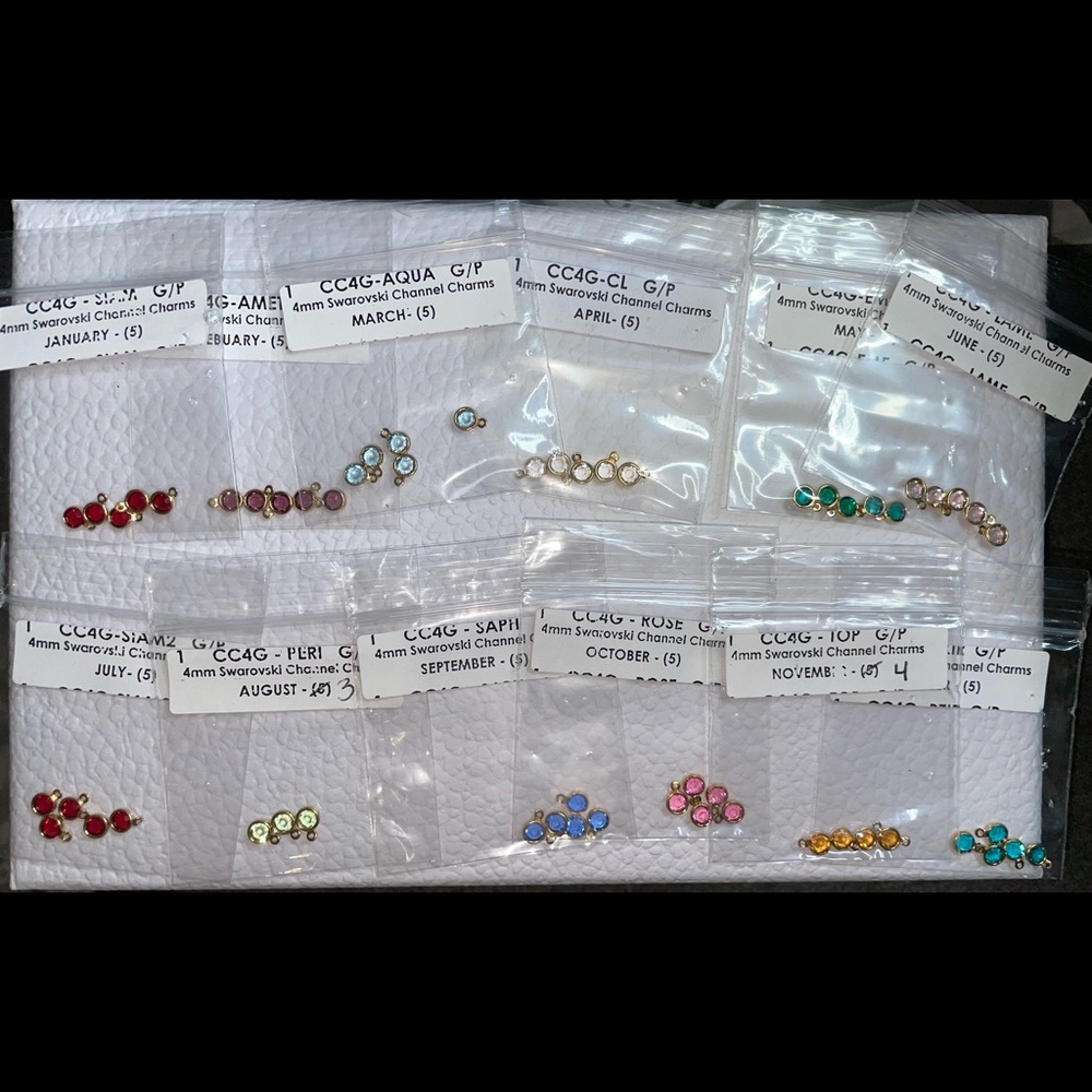 Swarovski Birth Stone Mini Charms Bundle- NEW - Picture 3 of 3